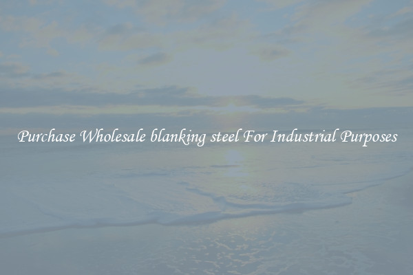 Purchase Wholesale blanking steel For Industrial Purposes