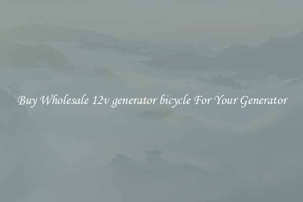 Buy Wholesale 12v generator bicycle For Your Generator