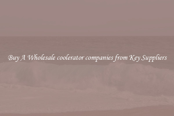Buy A Wholesale coolerator companies from Key Suppliers