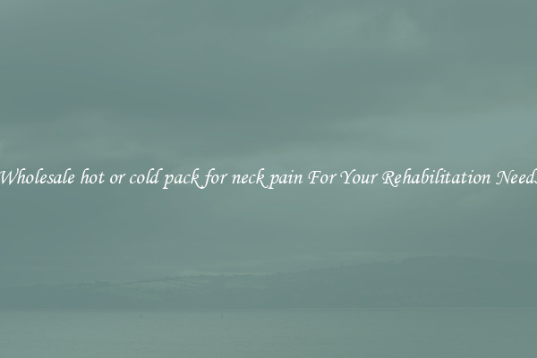 Wholesale hot or cold pack for neck pain For Your Rehabilitation Needs