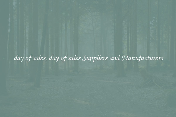 day of sales, day of sales Suppliers and Manufacturers