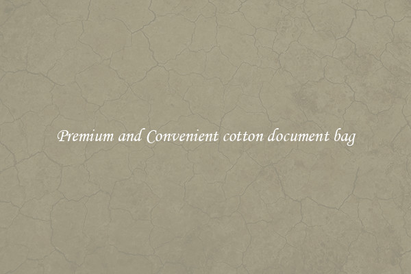 Premium and Convenient cotton document bag